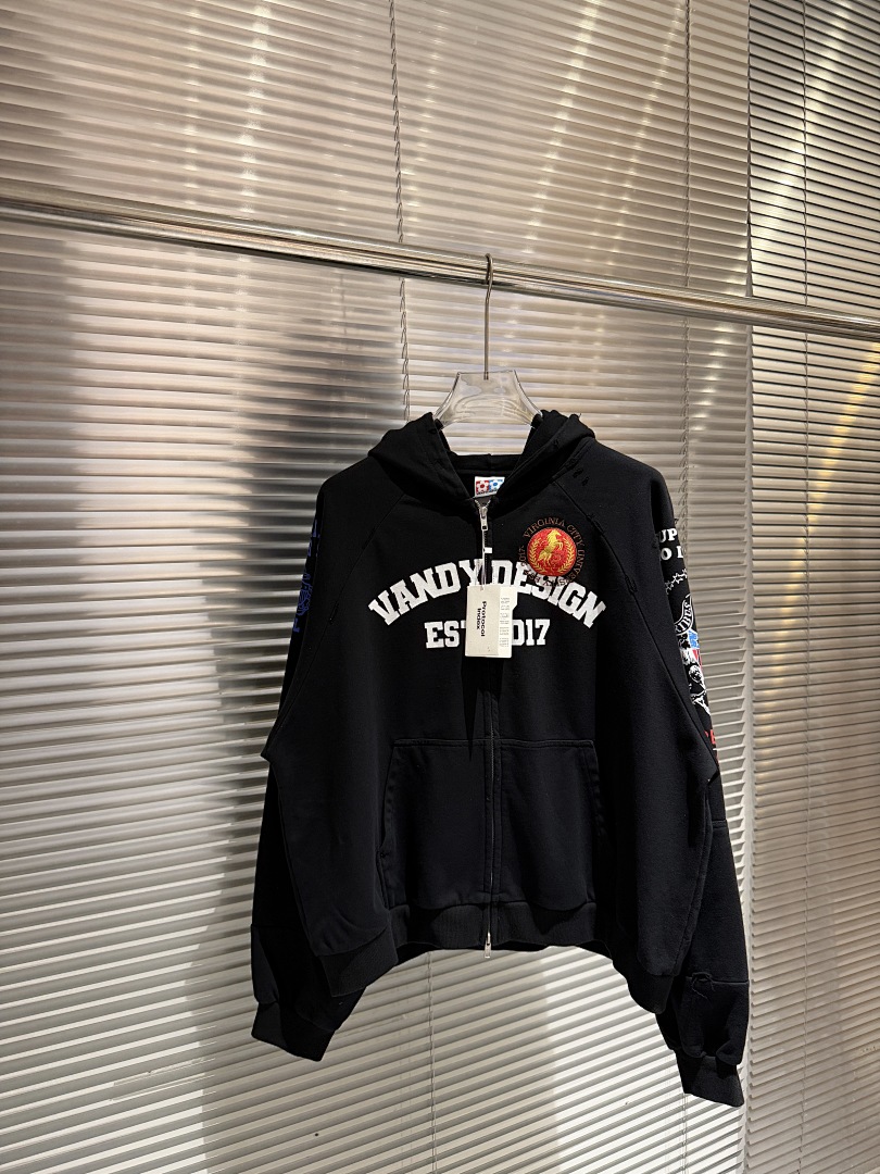 Streetwear Brand Slogans - Fashion Brand 25FW Co-branded Zip-Up Hoodie
