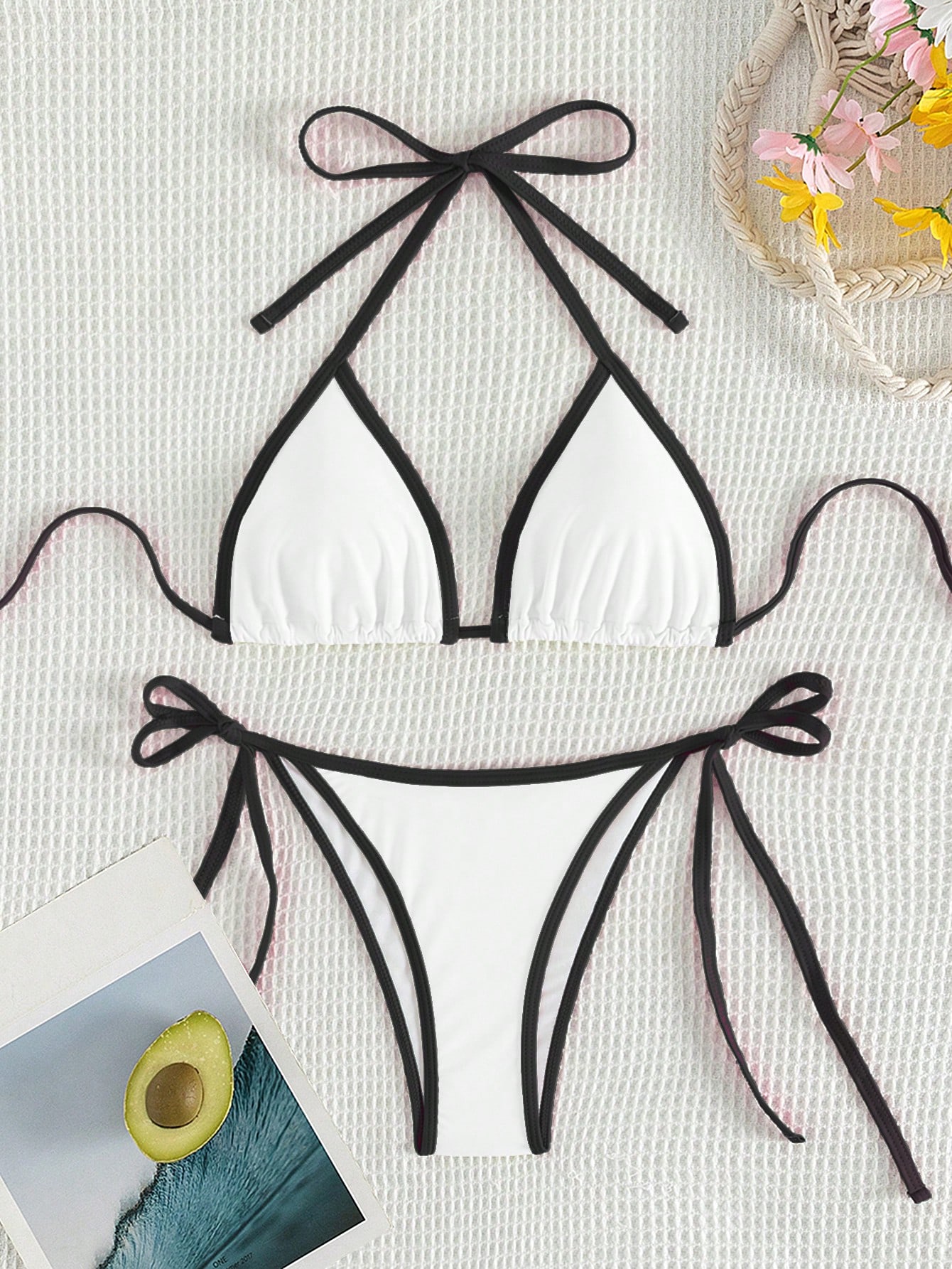 A Bathing Ape Camo - Summer white camisole bikini swimsuit set