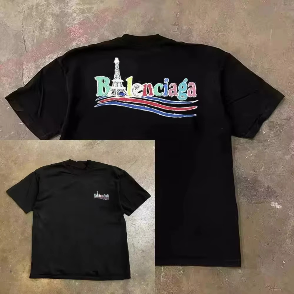 Streetwear Brand In Paris - Paris Tower Dopamine Rainbow Word Fashion