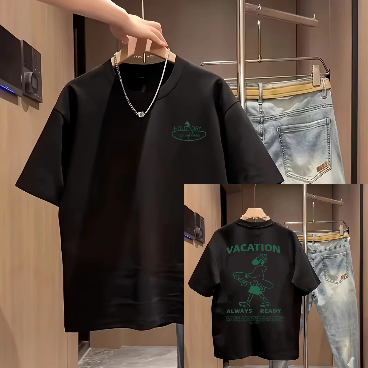 Streetwear Brand Slogans - Figure & Slogan Print Casual Trendy