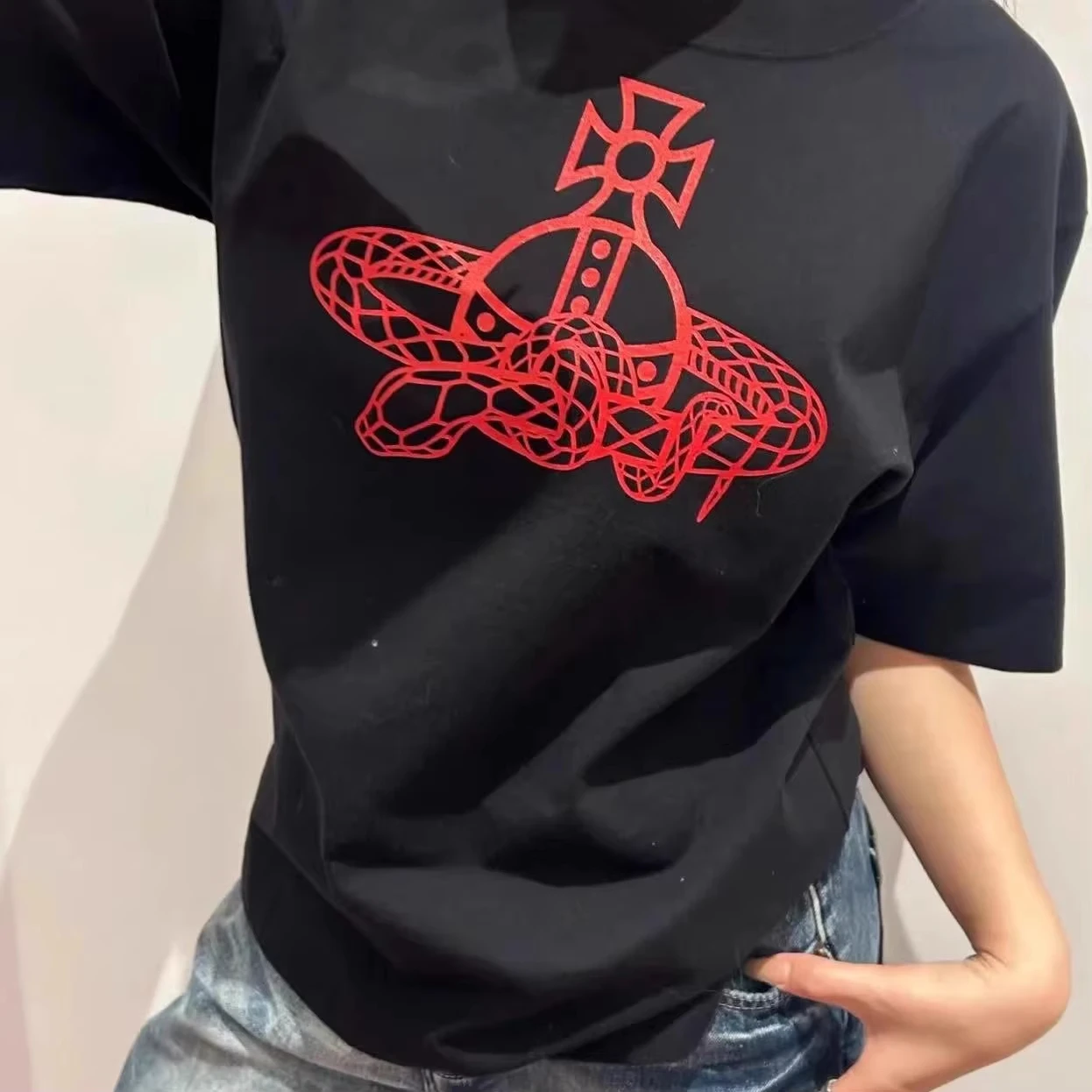 Streetwear Clothing Brands - Personality Snake Print Graphic T-shirt Casual