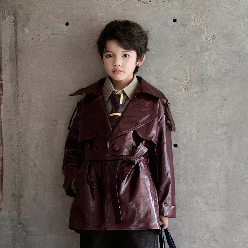 Streetwear Brand Red Logo - Boys Girls Wine Red Black Motorcycle