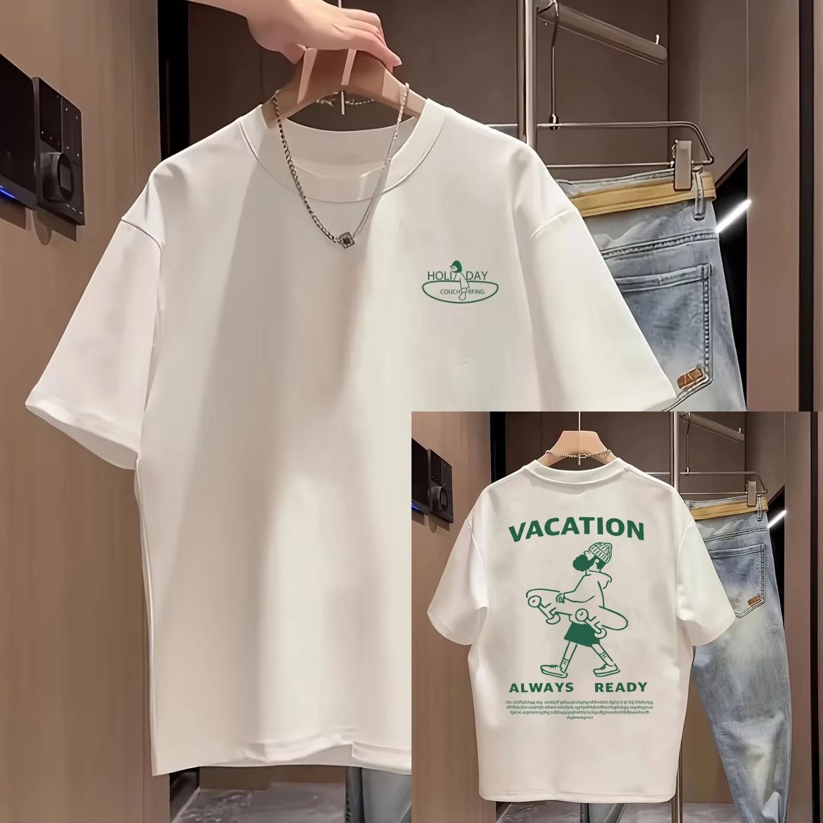 Figure & Slogan Print Casual T - đánh giá và giá Streetwear Brand Slogans